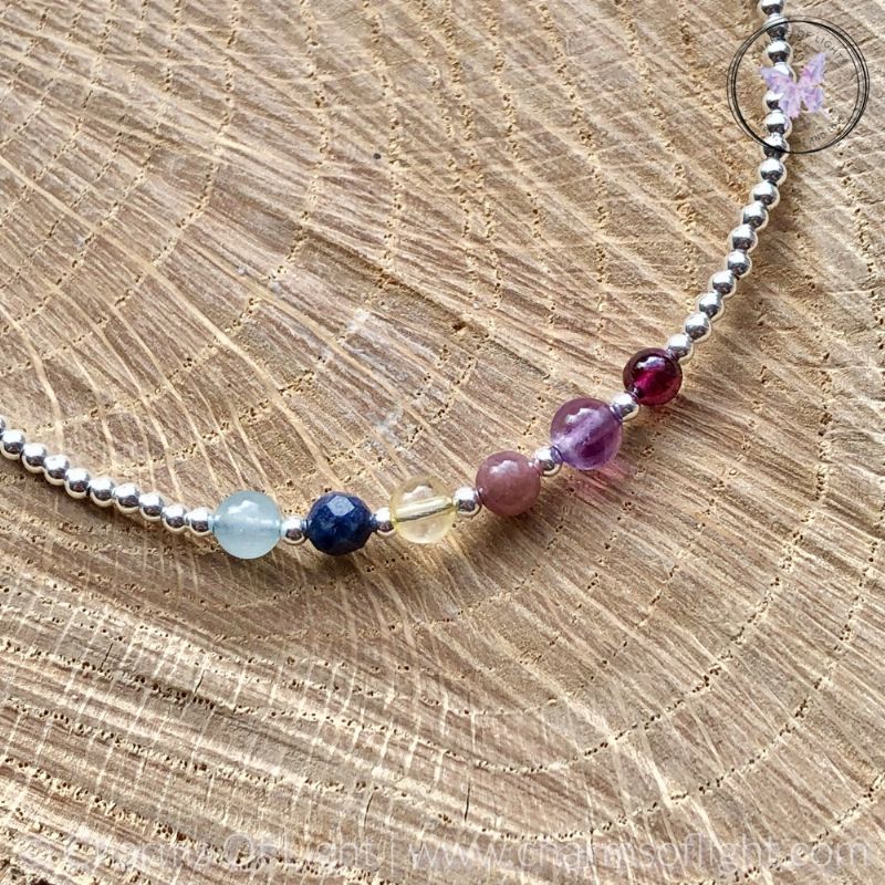 Silver Bead Birthstone Bracelet